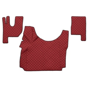 Set 3 covorase camion F-Core, Piele-ECO, pentru Renault T, tunel inalt, Rosu