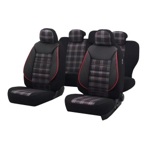 Set Huse Scaun Sport Negru-Rosu