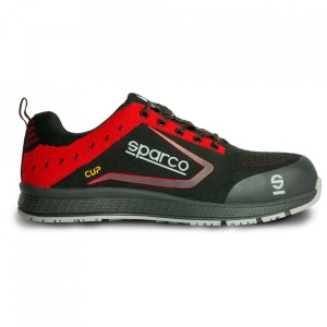 Incaltaminte de protectie curse Sparco Light Line Cup - Piele intoarsa/Net ,Negru/Rosu , marime: 44