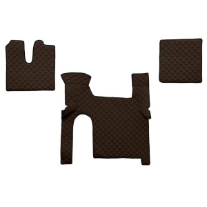 Set 3 covorase camion F-Core, Piele-ECO, pentru MAN TGX, transmisie manuala, 2 sertare, Maro