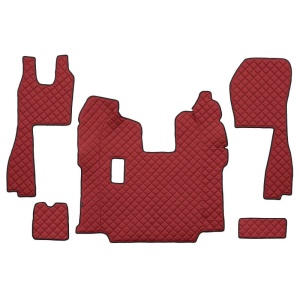 Set 5 covorase camion F-Core, Piele-ECO, SCANIA L,P,G,R,S, P,G,R,T, transmisie manuala, scaune standard, Rosu