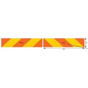 Twy027 Set 2 Placute Reflectorizante 565X196Mm Suport Autoad