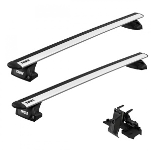 Bare transversale Thule Evo Flush Silver dedicate pentru DACIA Duster, 5 usi SUV, model 2014-2017, Sistem cu prindere pe bare longitudinale