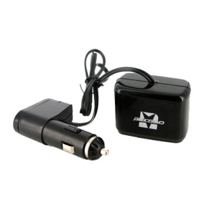 CARGUARD - Priză dublă pentru încărcător auto, cu cablu + USB 1A