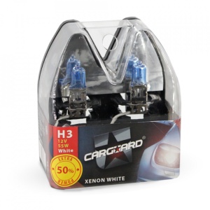 CARGUARD - Set de 2 becuri Halogen H3 +100% Intensitate - LONG LIFE