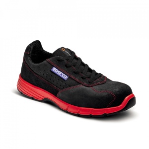 Incaltaminte de protectie curse Sparco Power Line Challenge - Piele/Piele intoarsa ,Negru / Rosu , marime: 41