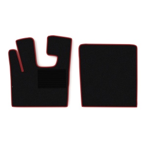 Set 2 covorase camion F-Core, velur, pentru DAF XF 105, 2005+, Negru - Rosu
