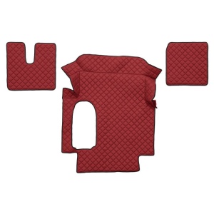 Set 3 covorase camion F-Core, Piele-ECO, pentru MAN TGA, cabina lata 250 cm, Rosu