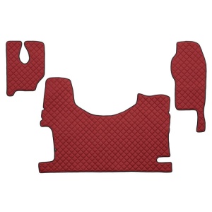 Set 3 covorase camion F-Core, Piele-ECO, pentru MERCEDES ACTROS MP2 / MP3, tunel inalt, scaun pasager fix, Rosu