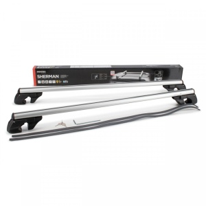 Bare transversale Menabo Sherman Silver pentru Dacia Duster 2008-2013,sistem prindere pe bare longitudinale