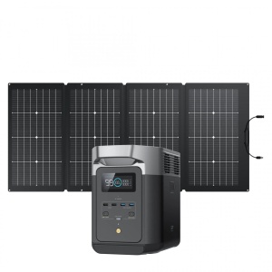 Generator solar portabil EcoFlow River 2 Max + panou solar pliabil si portabil EcoFlow 160W