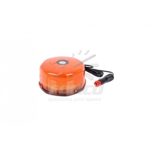 Girofar octogonal portocaliu, cu magnet, 48 led-uri, 12/24V
