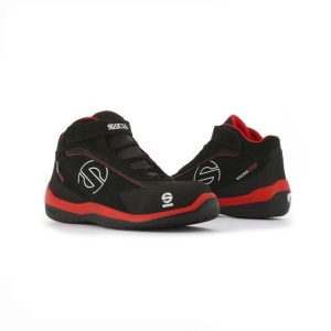 Incaltaminte de protectie curse SPARCO RACING EVO - piele/piele intoarsa culoare: Negru/Rosu, marime: 41