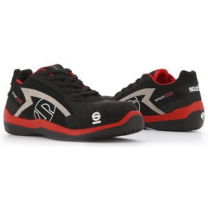 Incaltaminte de protectie curse SPARCO SPORT EVO - piele intoarsa, Negru/Gri/Rosu , marime: 43