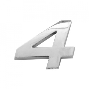 ORNAMENT AUTO 3D. CIFRA 4. 26 MM. CROMAT