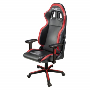 Scaun de gaming/de birou din seria Icon Sparco - Negru/Roșu