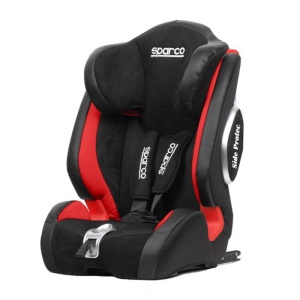Scaun premium copii SPARCO F1000KI - Negru / Rosu