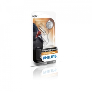 Set 2 becuri auto Philips Vision 12V T5 W2x4.6d 1.2W alb