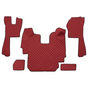 Set 5 covorase camion, piele ecologica rosie pentru SCANIA P,G,R,T 03.04- transmisie automata