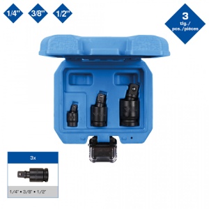 SET ARTICULATII SFERICE DE IMPACT 1/4 + 3/8 + 1/2, 3 PIESE-BRILLIANT TOOLS - BT024603