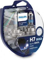 Set 2 Becuri auto PHILIPS Racing Vision GT200 H7 12V 55W PX26D