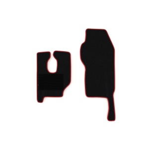 Set 2 covorase camion F-Core, velur, pentru MERCEDES ACTROS MP2 / MP3, 2002+, Negru - Rosu