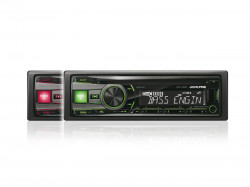 Alpine cde-192r radio cd/usb, control i-pod, rosu/verde