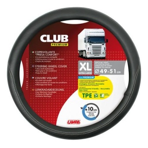 Husa volan Lampa Club Premium, 49/51 cm, Negru
