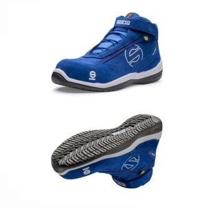 Incaltaminte de protectie curse SPARCO RACING EVO - piele/piele intoarsa culoare: albastru, marime: 44