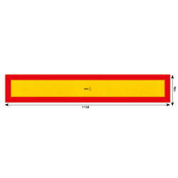 Placa reflectorizanta galben/ rosu 1130x196 mm suport aluminiu hico