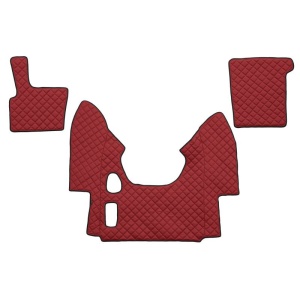 Set 3 covorase camion F-Core, Piele-ECO, pentru DAF XF 95, transmisie manuala, 2002-2006, Rosu