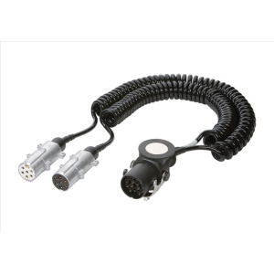 Cablu Electric Spiralat Cu Adaptor De La 15 Pini La 2X7 Pini (Tip N+Tip S) Metalic Vignal