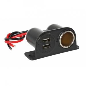 Priză Extra-Power cu dublu USB, 12/24V - Lampa