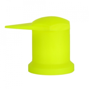 Set 10 capace pentru prezoane roata, cu indicator, MEGA DRIVE NW32 Z/Y/NEON WSG, 32 mm, galben neon, din plastic