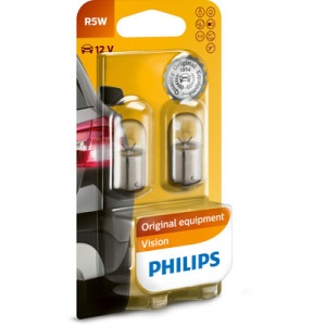 SET 2 BECURI AUXILIARE R5W BA15s 12V (blister) PHILIPS