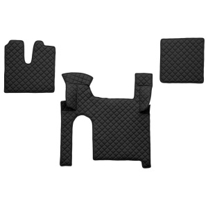 Set 3 covorase camion F-Core, Piele-ECO, pentru MAN TGX, transmisie manuala, 2 sertare, Negru