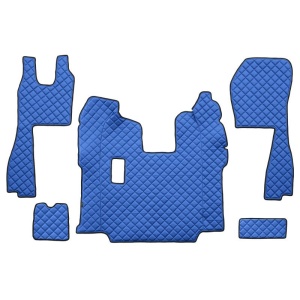 Set 5 covorase camion F-Core, Piele-ECO, pentru SCANIA L,P,G,R,S, P,G,R,T, 2010+, transmisie manuala, scaune standard-nu RECARO, Albastru