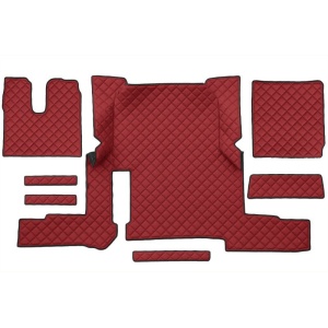 Set 7 covorase camion F-Core, Piele-ECO, pentru MAN TGX, transmisie automata, 1 sertar, Rosu
