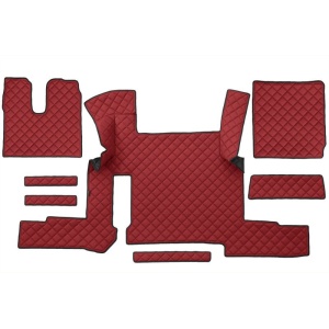 Set 7 covorase camion F-Core, Piele-ECO, pentru MAN TGX, transmisie automata, 2 sertare, Rosu