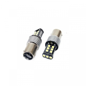 Set becuri auto cu LED CANBUS P21/5W BA15D 15 SMD 7.5W Alb 12/24V