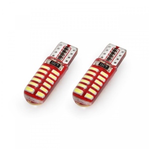 Set becuri auto cu LED CANBUS T10e W5W 24 SMD SILCA Alb 12V