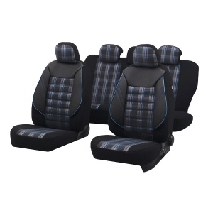 Set huse scaun sport negru-albastru
