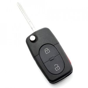 CARGUARD - Audi - carcasă cheie tip briceag cu 2+1 butoane (1 buton de panică) și baterie 1616