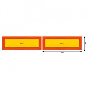 Set 2 placute reflectorizante, HICO TWY088, 565 x 196 mm, galben si rosu, aluminiu, RR 70.01