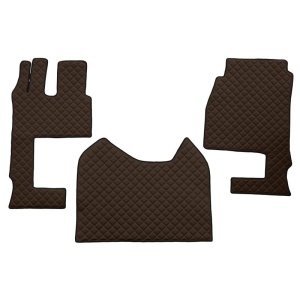 Set 3 covorase camion F-Core, Piele-ECO, MERCEDES ACTROS MP4 / MP5, cabina lata 250cm, scaun pasager convertibil, Maro