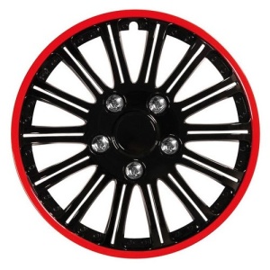 Set 4 capace roata 15'' C-118 TYPE negru cu rosu, Lampa
