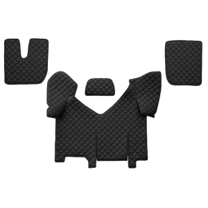 Set 4 covorase camion F-Core, Piele-ECO, pentru IVECO STRALIS, transmisie automata, versiune cu frigider, Negru
