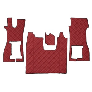 Set 4 covorase camion F-Core, Piele-ECO, pentru SCANIA L,P,G,R,S, scaun pasager convertibil, 2016+, Rosu