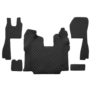 Set 5 covorase camion F-Core, Piele-ECO, pentru SCANIA L,P,G,R,S, transmisie automata, scaune standard, Negru