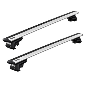 Bare transversale Thule Evo Raised Silver dedicate pentru Dacia Sandero Stepway 2013-2020 cu bare longitudinale